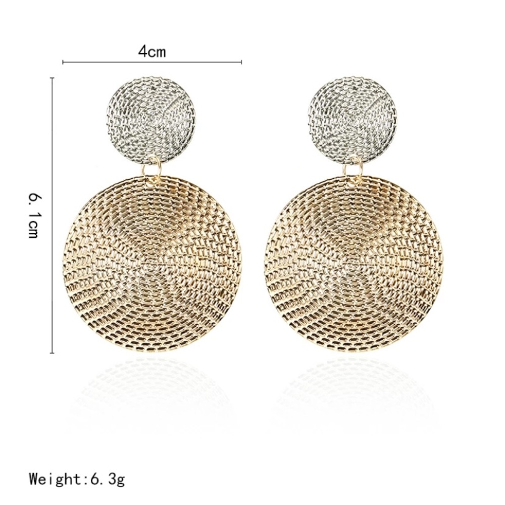 Two Tone Geometric Earrings - Picture 6 of 7